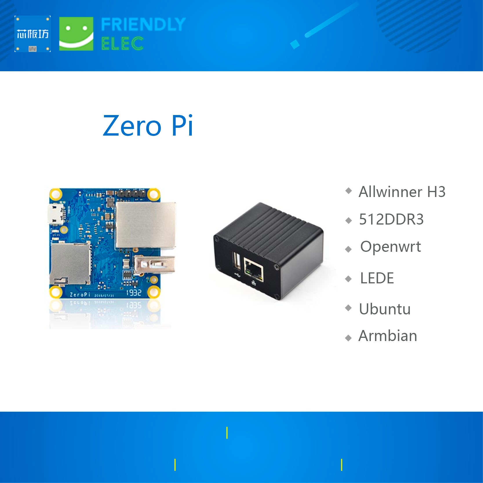 Nanopi Zeropi ̴ Cortex A7  , Allwinner ̴  , Pi Nul, 512Mb Gbps